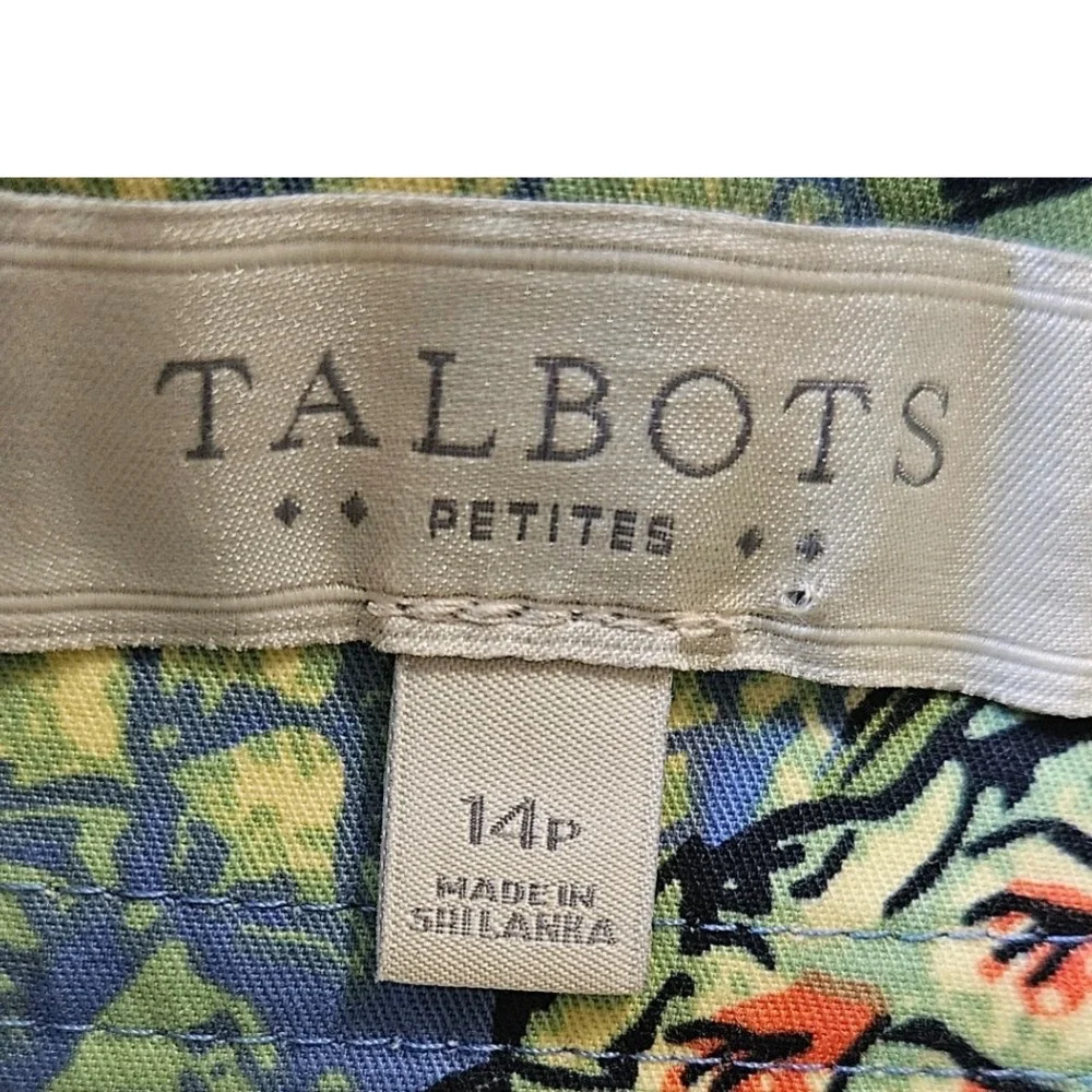 Talbots Petites Pineapple Print Skirt - Blue, Pink,‎ Green - Size 14P